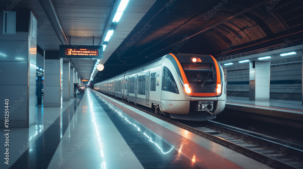 bullet train in subway station bullet train in subway station