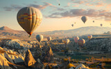 Hot air balloon flies over Botan Canyon
