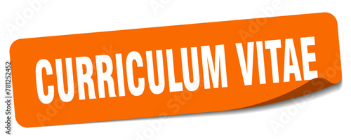 curriculum vitae sticker. curriculum vitae label