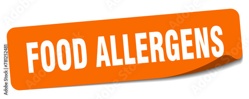 food allergens sticker. food allergens label