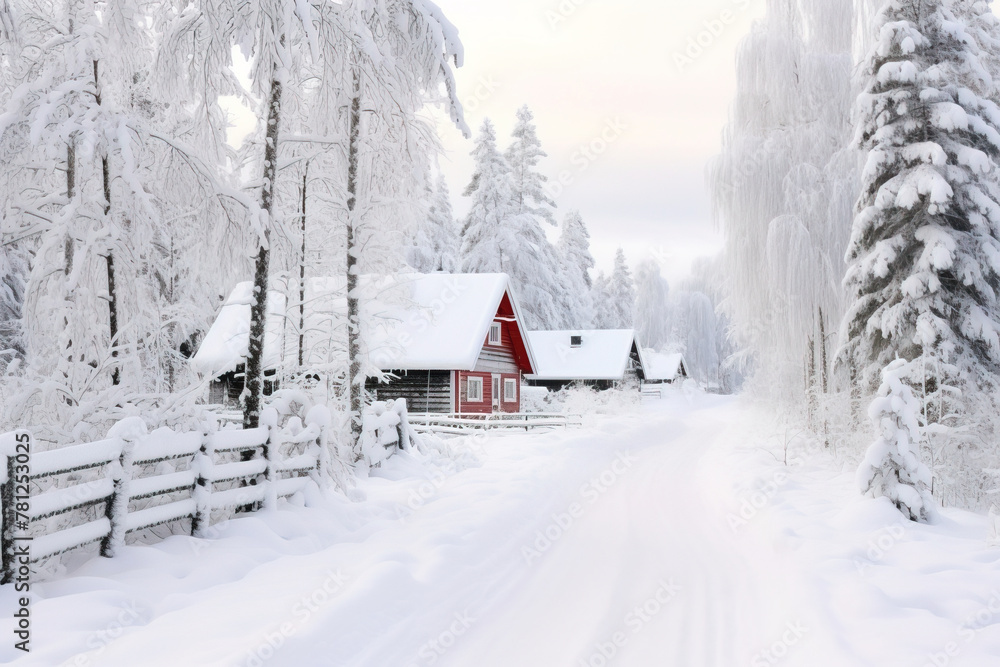 Naklejka premium winter in the forest.