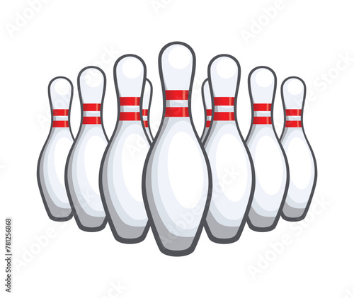classic ten pin bowling pins set up