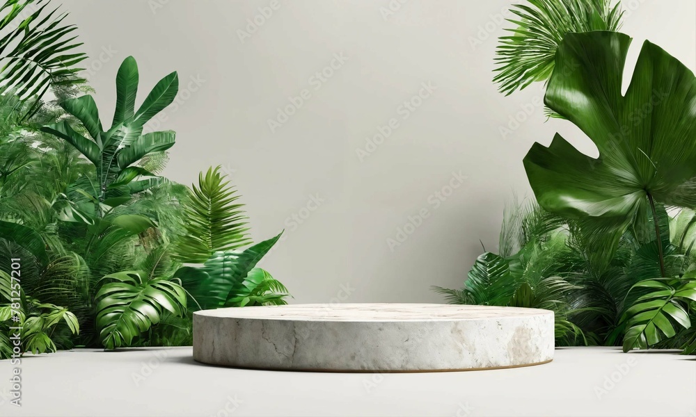 Podium background product green nature 3D forest Podium background product green nature 3D forest