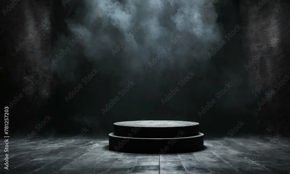 cigar and ashtray Podium black dark smoke background product platfor cigar and ashtray Podium black dark smoke background product platfor