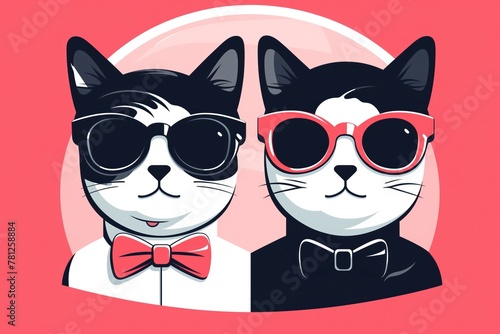 Couple of pretty stylish cats in sunglasses © Ivanna