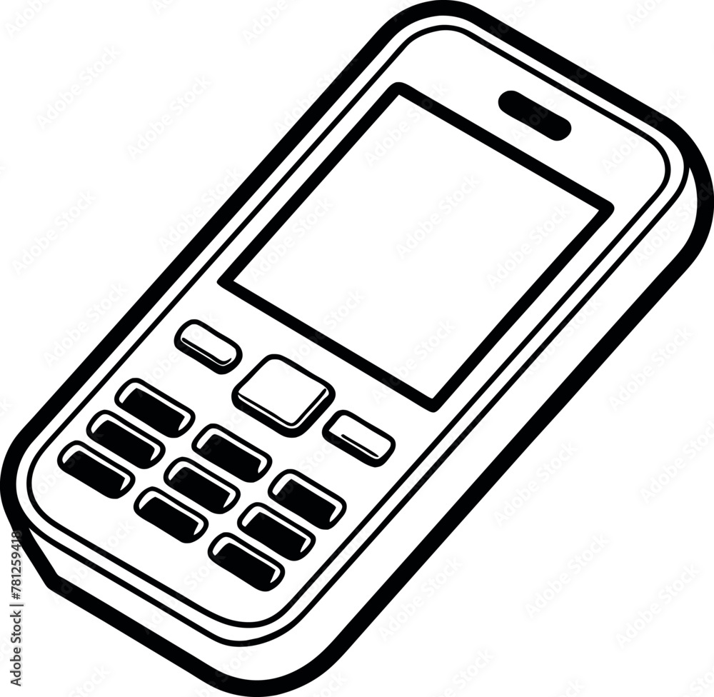 smartphone frameless icon in outline mobile phone mockup in thin line style stock vector illustration generated by Ai smartphone frameless icon in outline mobile phone mockup in thin line style stock vector illustration generated by Ai