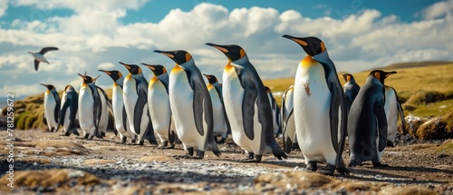 King Penguins at Volunteer Point on the Falkland Islands photo