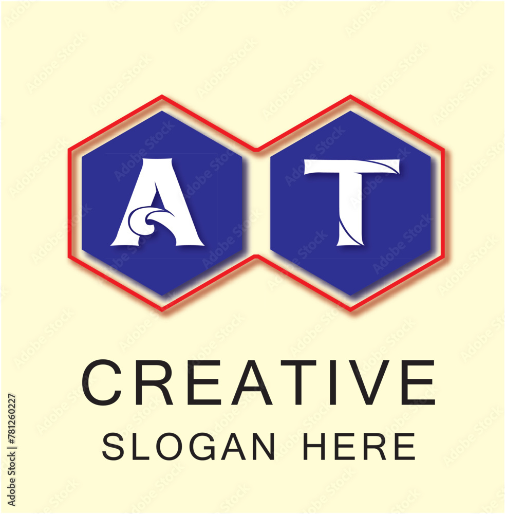 AT Box Letter Logo Concept AT Box Letter Logo Concept