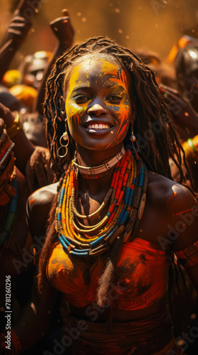 This visual narrative portrays a vibrant tribal festival in Africa.