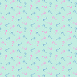 mint background question marks gender reveal party