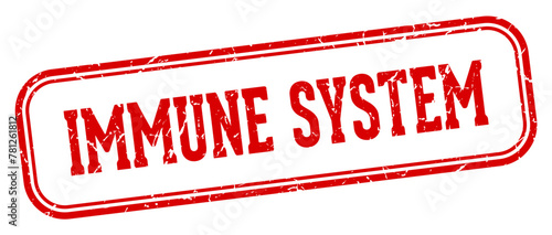 immune system stamp. immune system rectangular stamp on white background