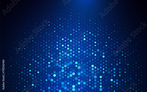 Hexagonal Abstract Technology Background. Hexagons Pattern for Hi-Tech Communication Design. Hi-tech Cyber Hexagon Sci-Fi Game Banner Grid. Vector Illustration