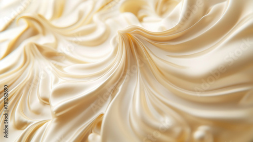 Close-up of a creamy cosmetic texture, smooth and glossy, with soft undertones