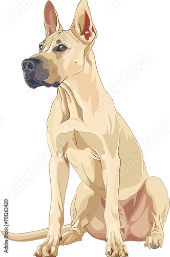 Thai Ridgeback dog adorable art vector illustration 