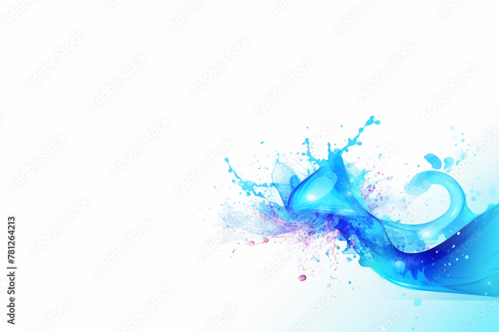 A blue and white background with a splash of water, Generative AI