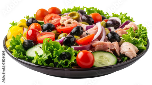 Delicious Nicoise Salad on transparent background.