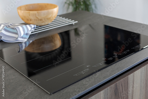 Modern induction cooktop in a stylish kitchen setting