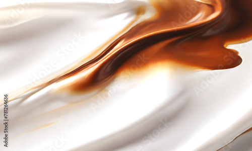 ミルクチョコレートみたいな液体が甘く溶け合うイラスト