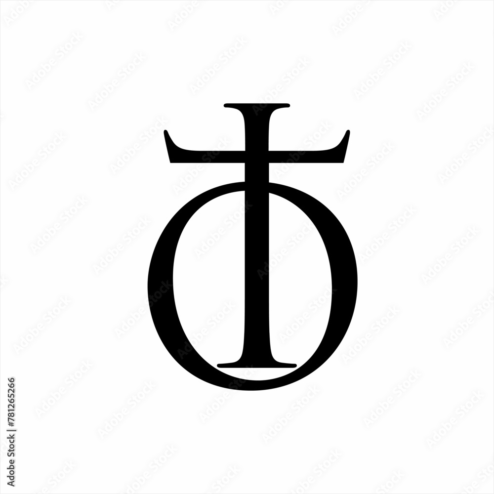Letter TO logo design with trident concept on letter T. Letter TO logo design with trident concept on letter T.