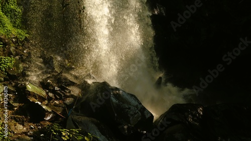 Coban Lanang, beatiful small waterfall in Malang East Java Indonesia, natural landscape for healing, seamless video loop photo