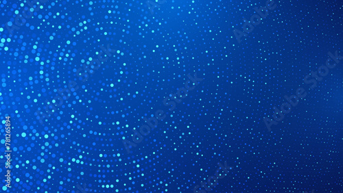 Abstract Digital Circles of Particles with Noise. Futuristic Circular Sound Wave. Big Data Visualization. 3D Virtual Space VR Cyberspace. Vector Illustration.