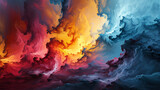 Abstract fiery and icy artistic clash in a fractal illustration