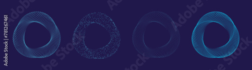 Abstract Blue Mobius Strip. Dynamic Round Shape. Abstract Modern Graphic Design Element. Geometric Symbol. Colorful Gradient Blend Design. Creative Vector Template. Impossible Circle Sign.
