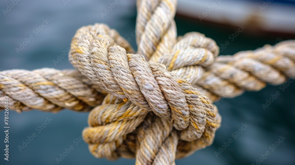 Close-up of knotted rope Close-up of knotted rope