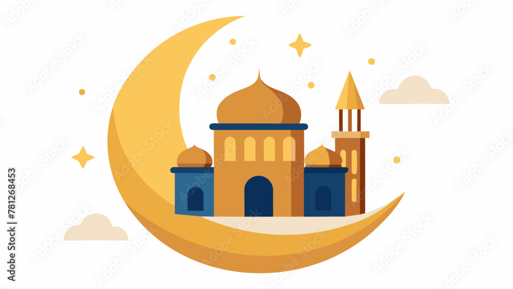 Eid Mubarak Moon and Mosque Vector Celebrate with Stunning Graphics