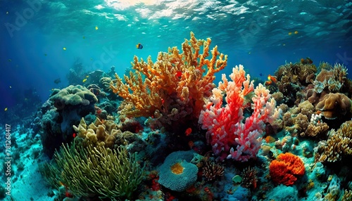 colorful coral reef cut out © William