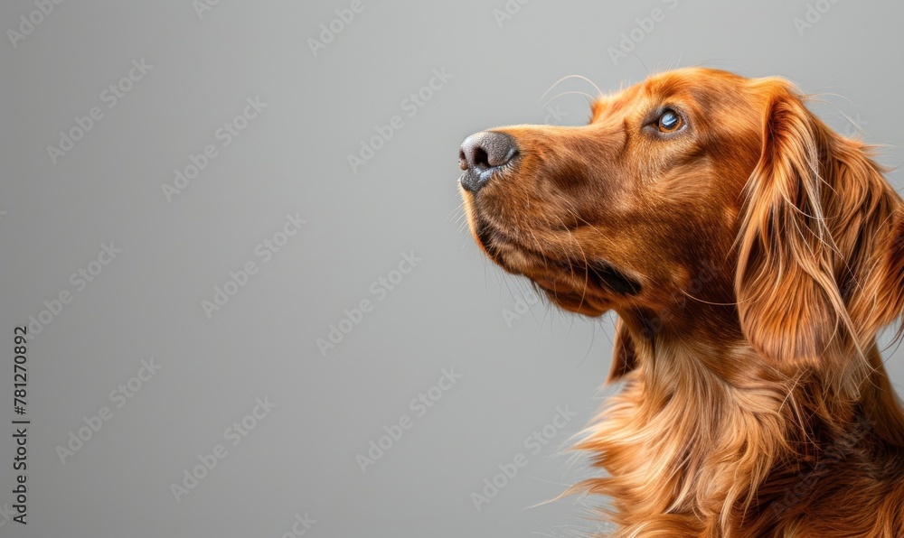Capture the elegance of an Irish Setter in this image, perfect for advertising animal-related merchandise and services