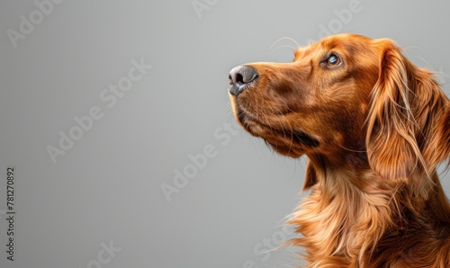 Capture the elegance of an Irish Setter in this image, perfect for advertising animal-related merchandise and services © Jam