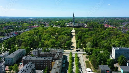 Aerial view of The Jasna Gora Monastery in Czestochowa