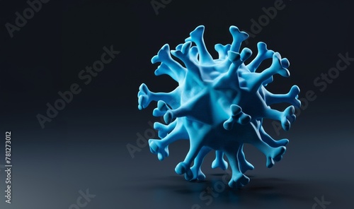 An artistic 3D rendering an abstract representation of a virus, Scientific visualization, microbiology concept