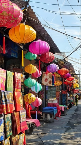 Market streets bustling for Songkran lanterns