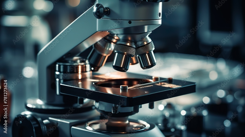 Modern laboratory with a high-end microscope, depicting the advanced world of scientific research and discovery Modern laboratory with a high-end microscope, depicting the advanced world of scientific research and discovery
