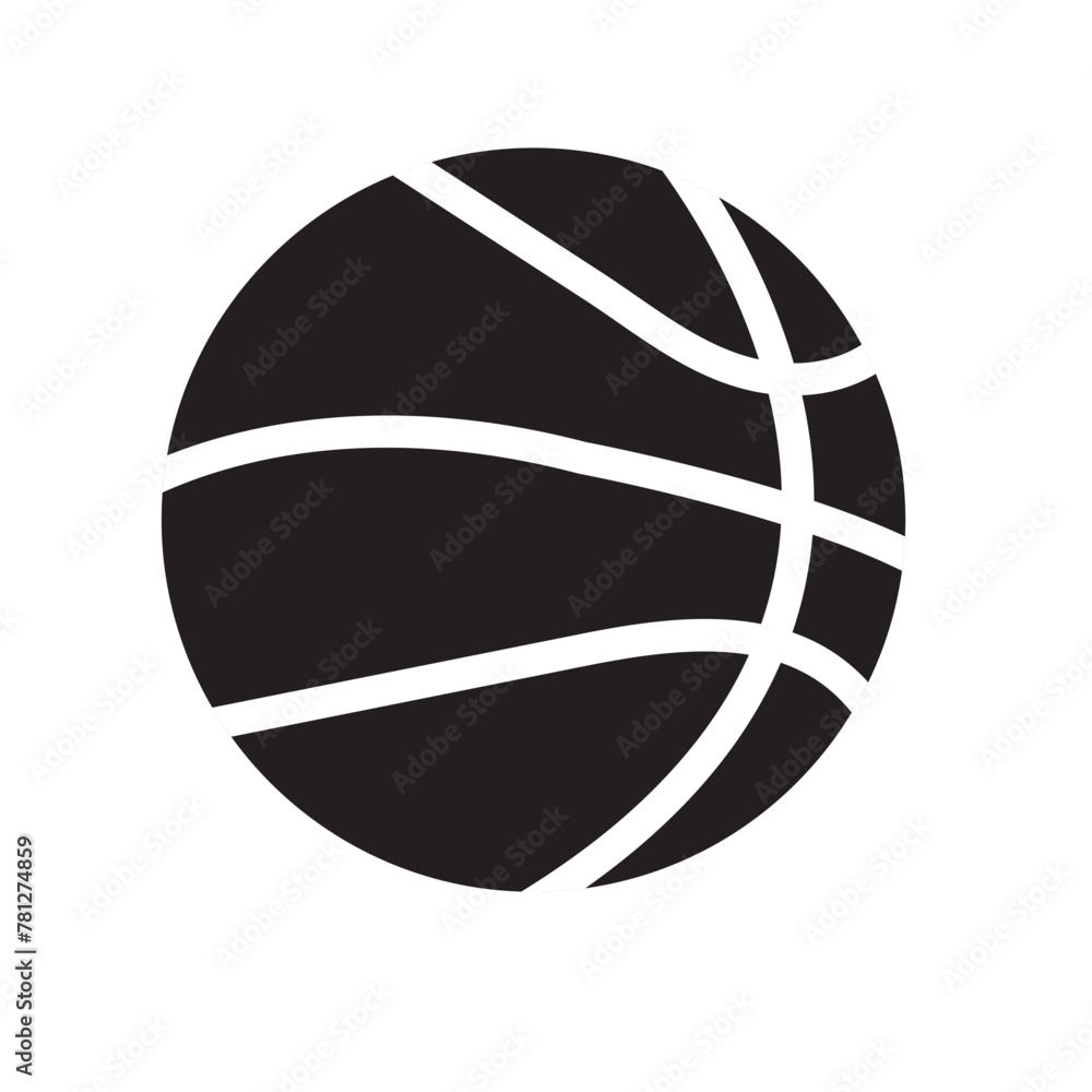 Basketball ball silhouette vector. Basketball flat icon. Soccer icon. Basketball logo,  Sports equipment, symbol illustration. Vector illustration. volleyball vector.
