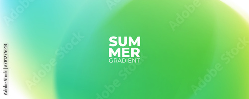 Summertime blurred background. Summer theme green colored gradients for creative seasonal graphic design. Vector illustration.