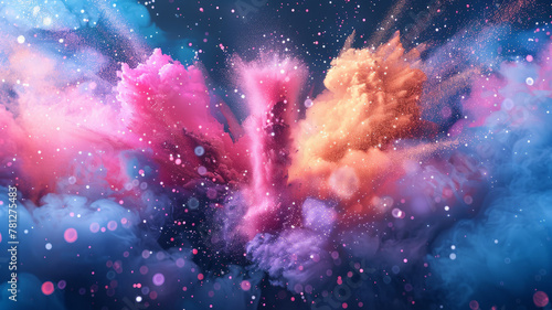 Colorful abstract paint explosion