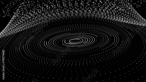 Abstract Black Hole Background. Concentric Circle Rings Vortex in Space. Universe and Starry Concept. Minimal Art Style Vector Space Illustration.