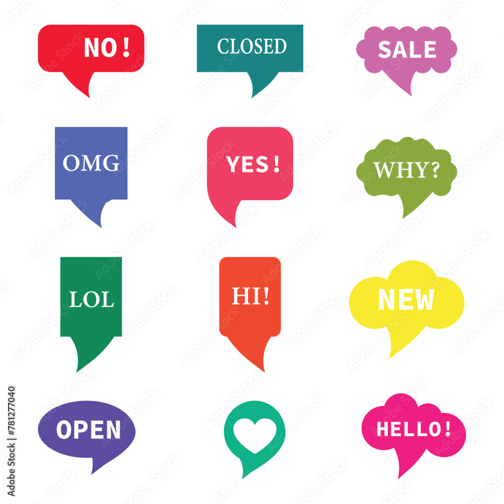 Speech bubble icon set vector illustration Speech bubble icon set vector illustration