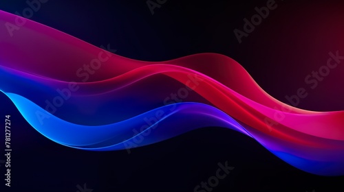 Vibrant pink and blue wavy lines flowing across a dark, moody background, giving a sense of movement and energy
