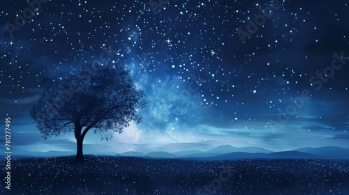 Beautiful night sky background with stars and Milky way