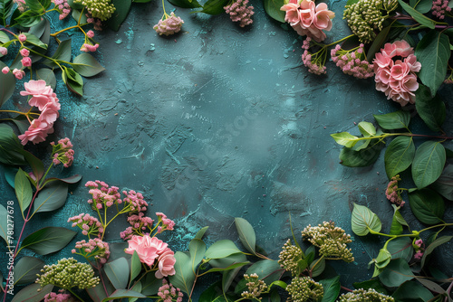 Elegant floral arrangement on textured background. Generative AI image photo