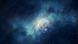 Deep space digital art depicting a sprawling blue and white nebula set against a canvas of countless stars
