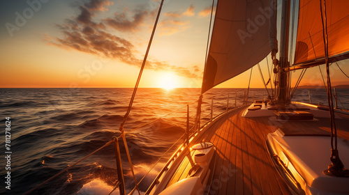 Luxury Yacht Adventure During a Captivating Sunset