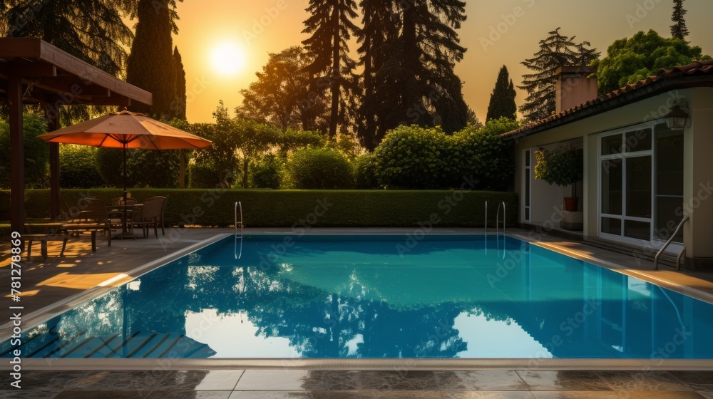 Countryside pool care. clean backyard pool setup and maintenance tips for a beautiful outdoor space