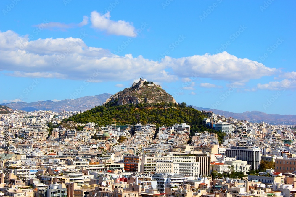 Athens - Greece - View of hill with Church of Saint George Athens - Greece - View of hill with Church of Saint George