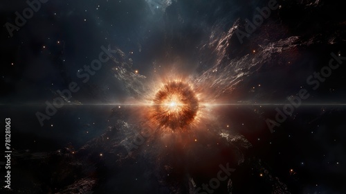 A breathtaking visual of a cosmic explosion, depicting the raw power and vastness of the universe in vibrant detail