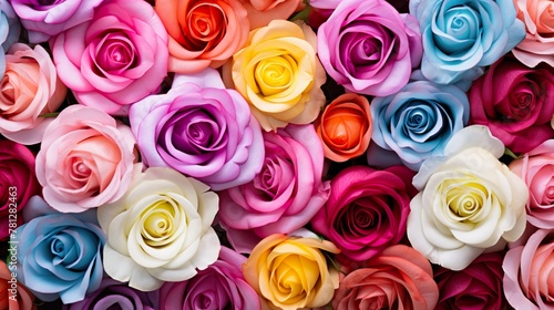 This bright array of rainbow-colored roses makes a statement of diversity and creativity